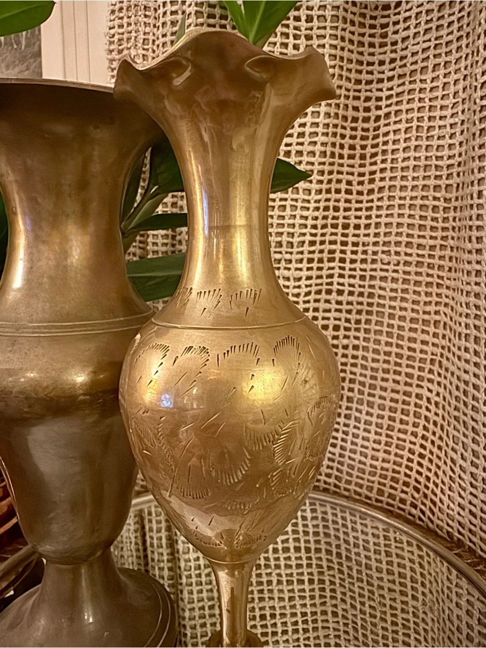 Pair of Vintage Brass Vases